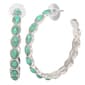 Jessica Simpson Reconstituted Turquoise Stone Hoop Earrings - image 1