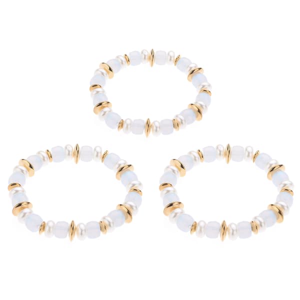 Ashley Cooper(tm) 3pc. Beaded Stretch bracelet Set - image 