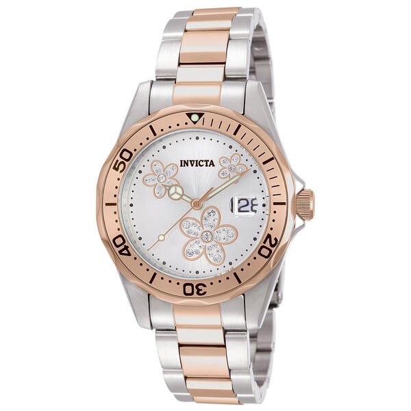 Womens Invicta Angel Lady Two-Tone Rose Flower Watch - 12507 - image 