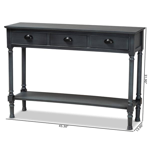 Baxton Studio Garvey French Wood 3-Drawer Entryway Console Table
