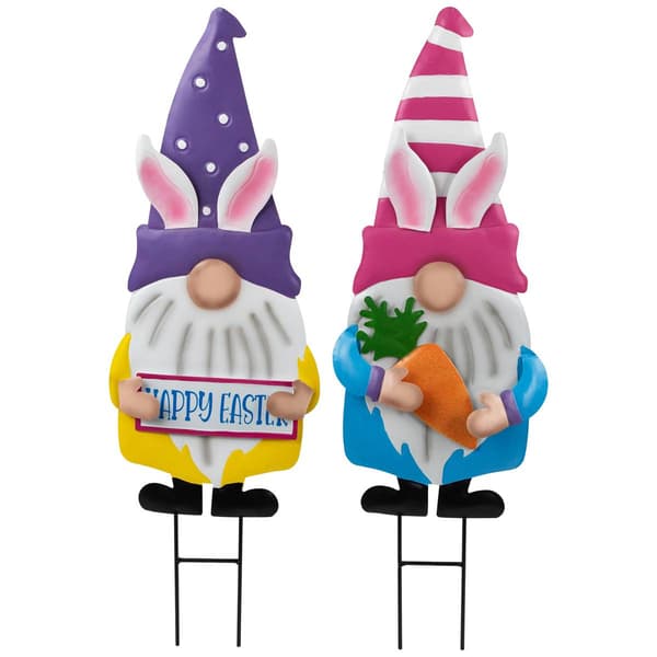 Northlight Seasonal Gnomes Easter Garden Stakes - Set of 2
