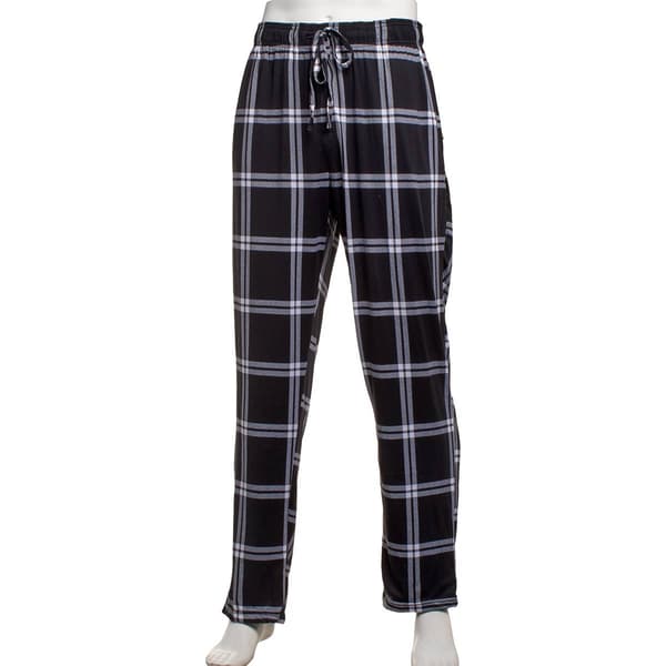 Mens Big & Tall Preswick & Moore Pajama Pants - Black Plaid - image 