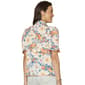 Womens Democracy Elbow Sleeve Floral Button Down Blouse - image 2