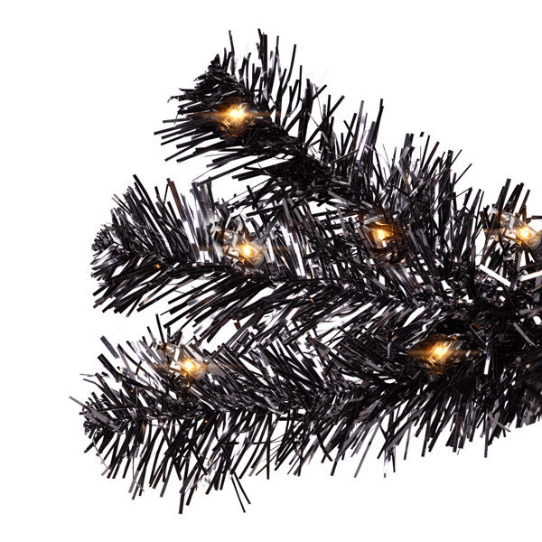 Northlight 3ft. Pre-Lit Artificial Black Tinsel Halloween Tree