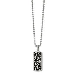 Mens Gentlemen's Classics(tm) Steel Enameled Dog Tag Necklace