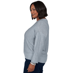 Plus Size Emaline Lavender Revelry Long Sleeve Sequin Sweater