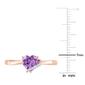 Rose Gold Plated Amethyst & Diamond Accent Heart Ring - image 6