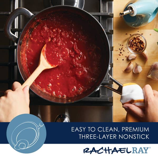 Rachael Ray Cook + Create Hard-Anodized Saucier with Lid