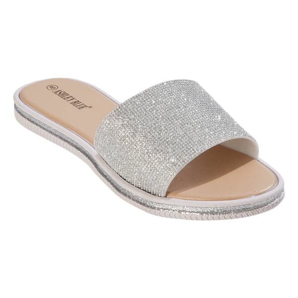 Womens Ashley Blue Glitter Glow Jelly Slide Sandals - image 
