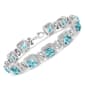 Haus of Brilliance Blue Topaz & 1/10ctw. Diamond Tennis Bracelet - image 1