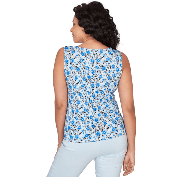 Womens Emaline Key Items Sleeveless Floral Tie Front Blouse