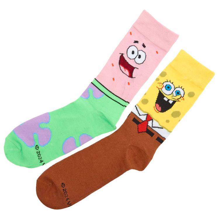Mens Crazy Socks SpongeBob SquarePants & Patrick Crew Socks
