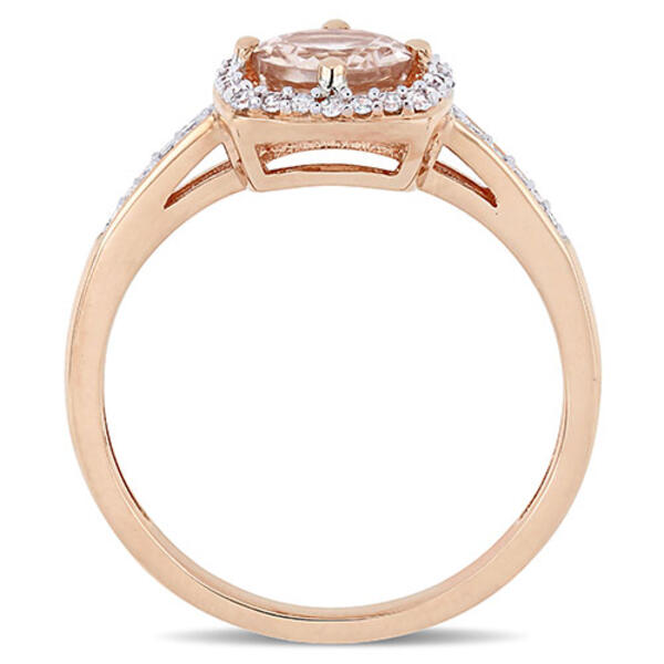Gemstone Classics&#8482; 10kt. Rose Gold & Morganite Halo Ring