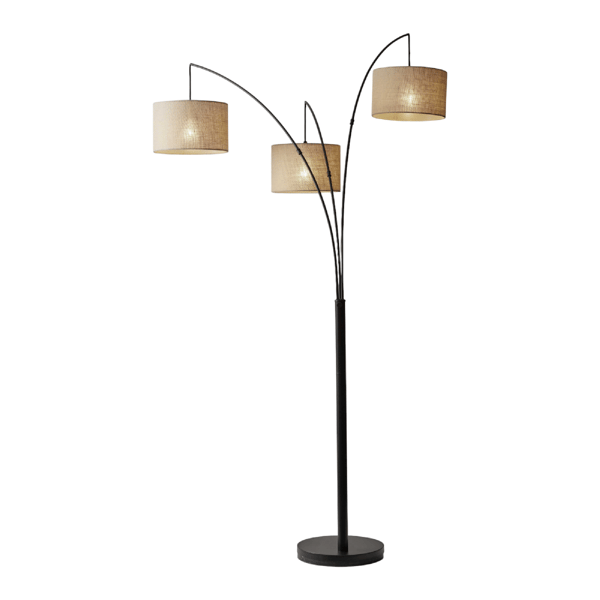 HomeRoots 74 Bronze Three Light Tree Floor Lamp With Beige Burl - image 