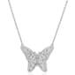 Wide Butterfly Necklace CZ Butterfly Pendant Necklace - image 1