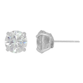 Candela 14kt. White Gold Round Cubic Zirconia Stud Earring