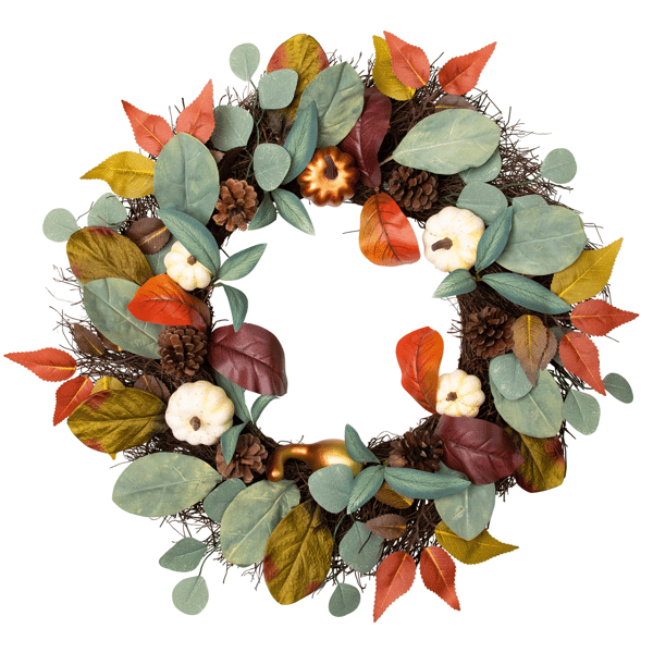 Northlight 24in. Pumpkin Pinecone &amp; Gourd Fall Harvest Wreath