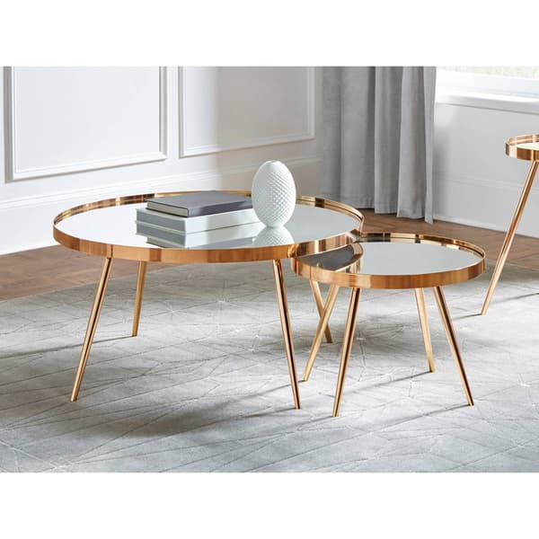 Coaster Sophia 2-piece Gold & Mirror Top Nesting Coffee Table