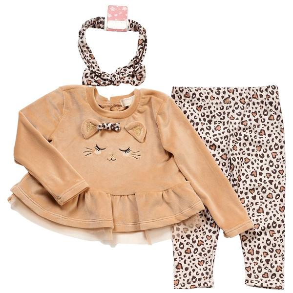 Baby Girl (12-24M) BTween(R) Velour Top w/ Leggings & Headband - image 