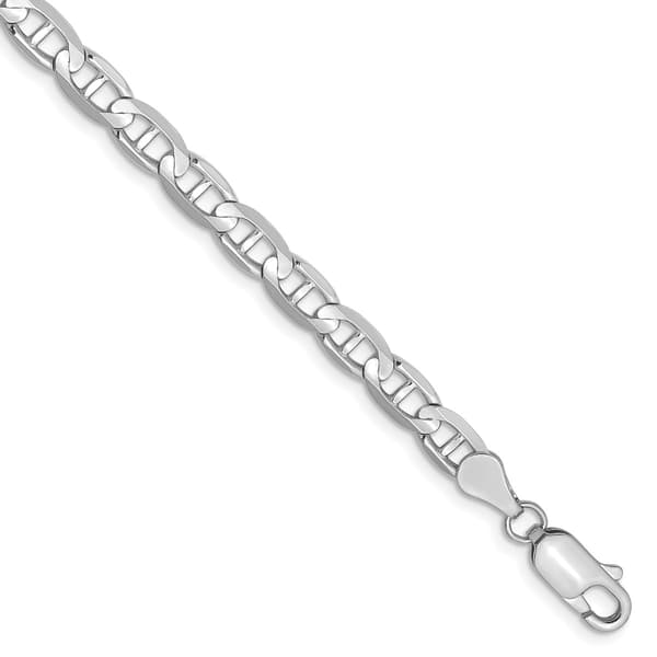 Mens Gold Classics&#40;tm&#41; 4.5mm. 14k White Gold Concave Anchor Bracelet