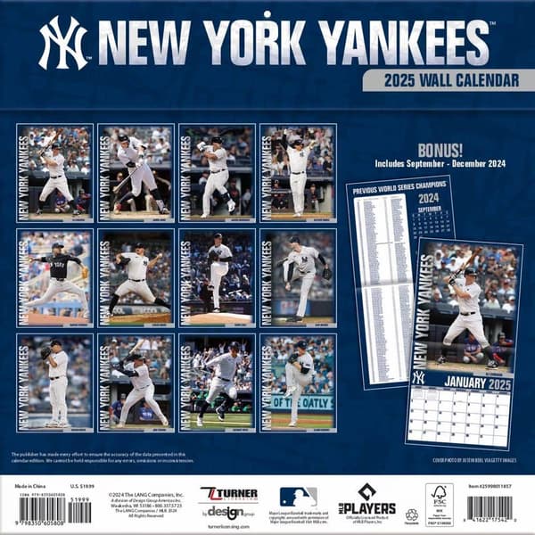 Lang&#174; 2025 New York Yankees Wall Calendar
