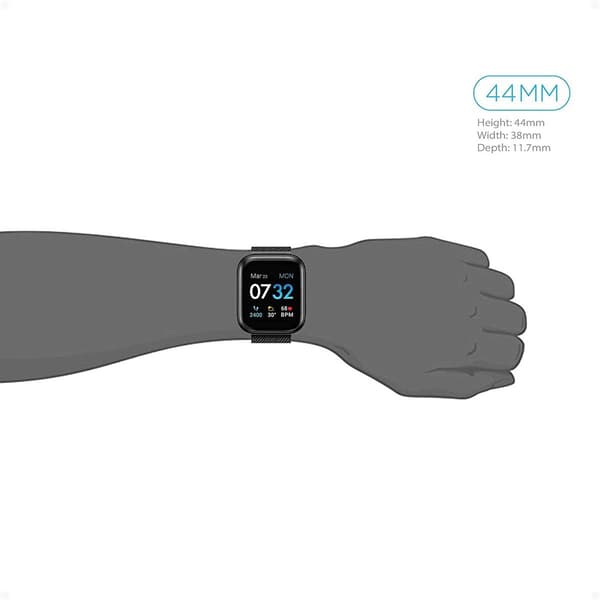 Adult Unisex iTouch Air 3 Black Mesh Smartwatch-500008B-4-42-G02