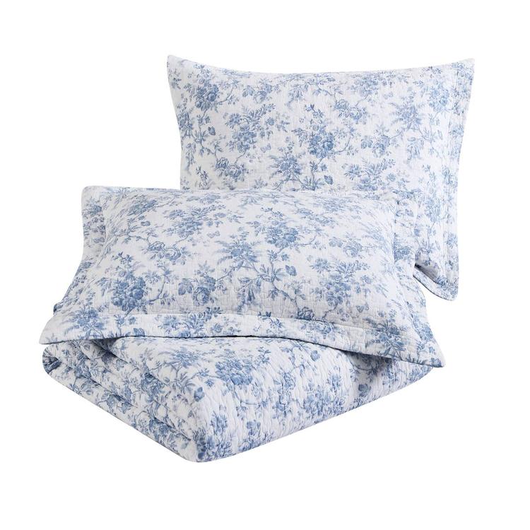 Laura Ashley® Walled Garden 136 Thread Count Reversible Quilt Set