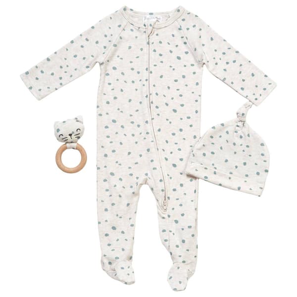 Baby Girl (NB-9M) Adley & Hudson(R) Dot Sleeper W/ Hat & Rattle - image 