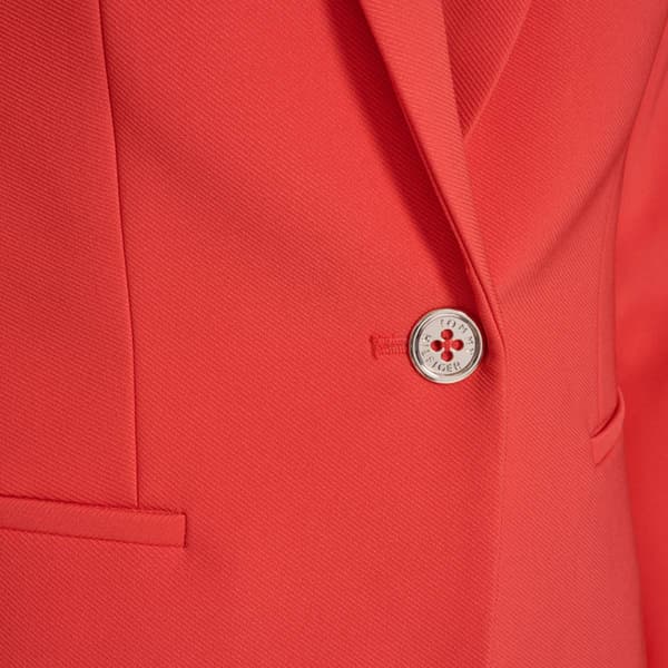 Womens Tommy Hilfiger Long Sleeve One Button Solid Blazer