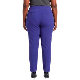 Plus Size Kasper Ava Solid Straight Leg Crepe Dress Pants