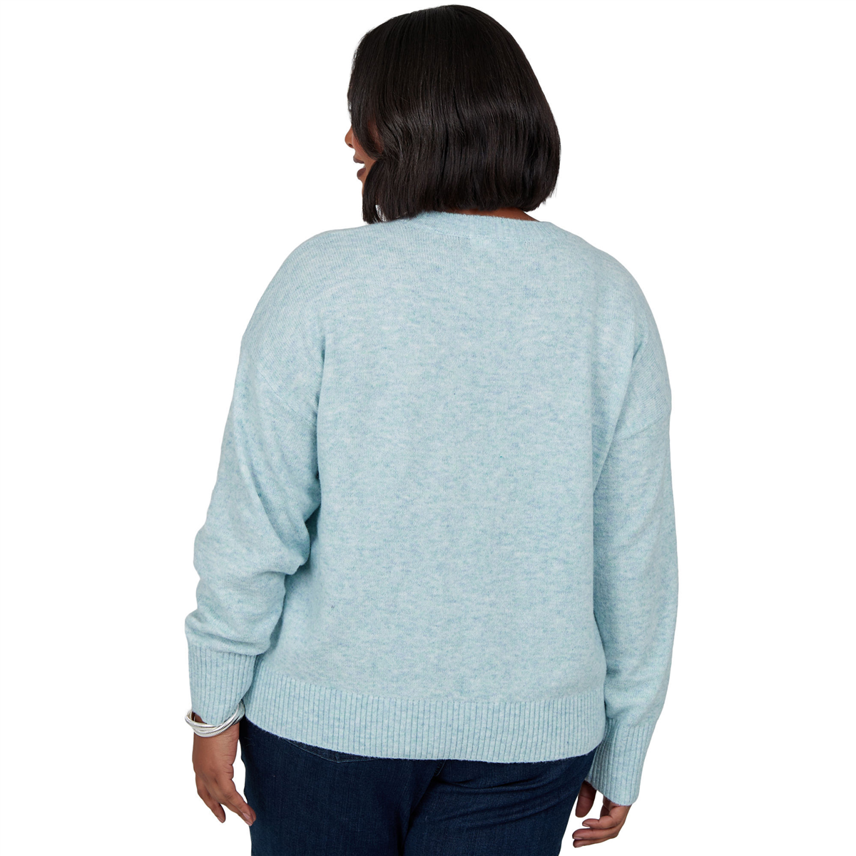 Plus Size Emaline Holiday Festivities Floral Embellished Sweater