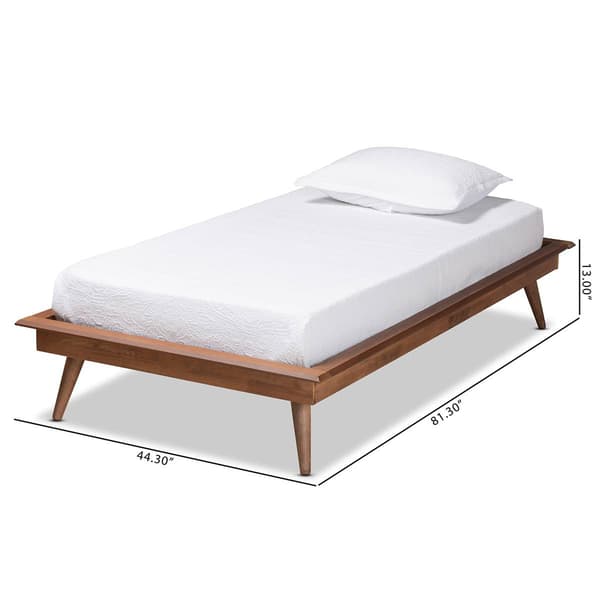 Baxton Studio Karine Walnut Brown Wood Twin Platform Bed Frame