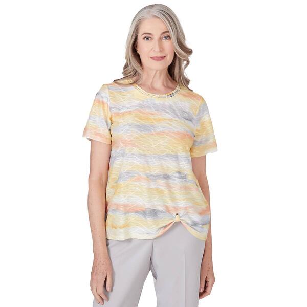 Womens Alfred Dunner Charleston Watercolor Biadere Top - image 