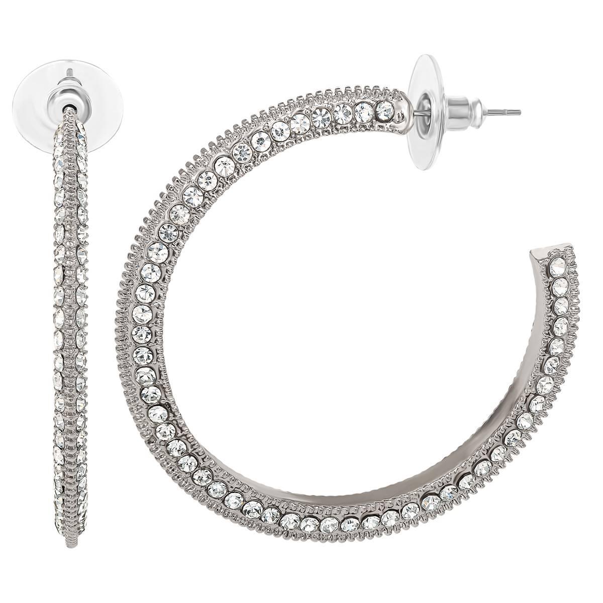 Jessica Simpson 1.85in. Imitation Silver Rhinestone Hoop...