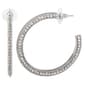 Jessica Simpson 1.85in. Imitation Silver Rhinestone Hoop Earrings - image 1