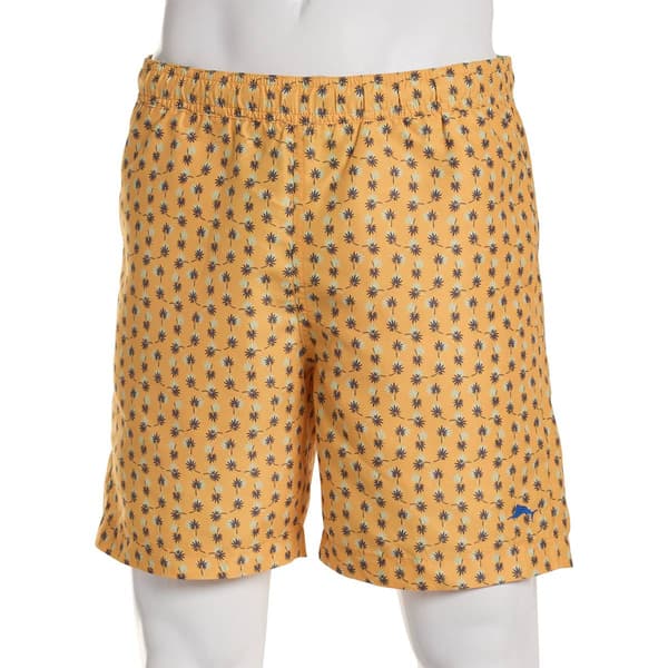 Mens Joe Marlin Daisies Swim Trunks - Main Squeeze Yellow