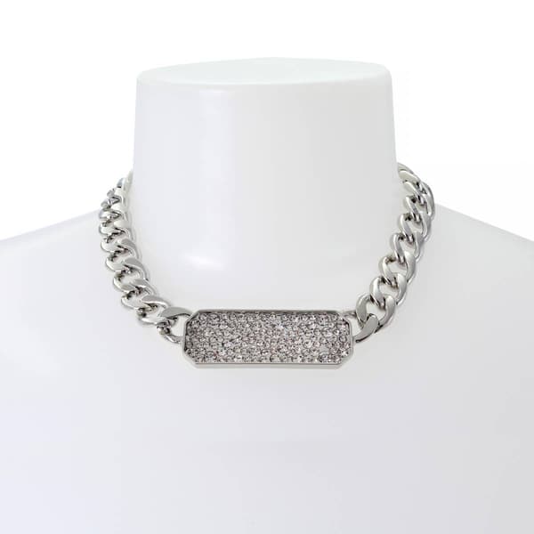 Steve Madden Pave ID Pendant Necklace