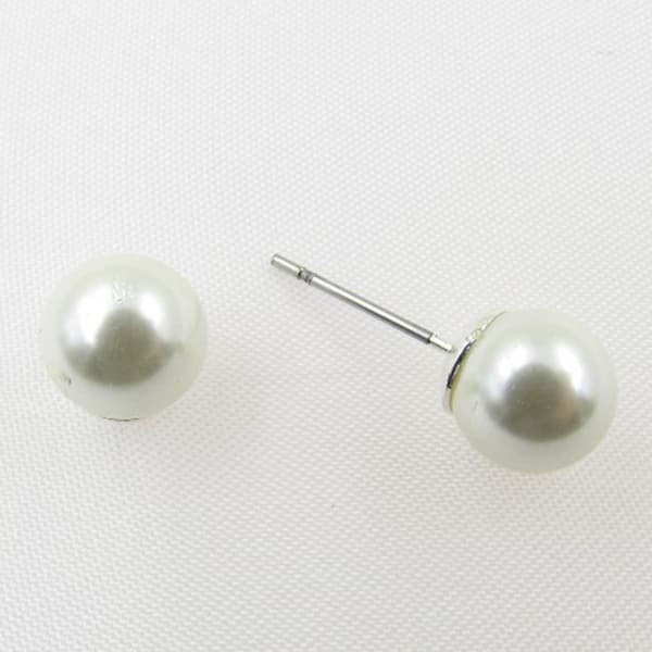 Rosa Rhinestones Pearl Stud Earrings - image 