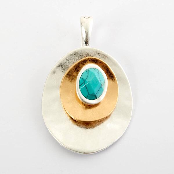 Wearable Art Organic Worn Silver & Gold Pendant Enhancer - image 