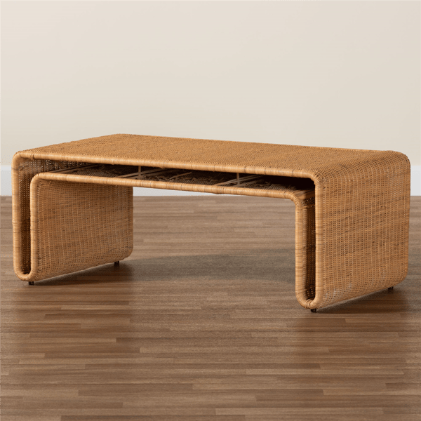bali & pari Nevada Bohemian Light Honey Rattan Coffee Table