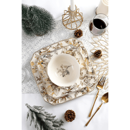222 Fifth Christmas Lane Electroplate 12pc. Dinnerware Set