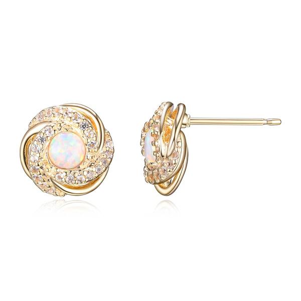 Forever Facets 18kt. Gold Plated October Knot Earrings - image 