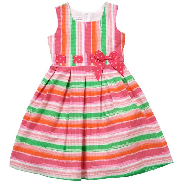 Girls &#40;7-16&#41; Bonnie Jean Sleeveless Multi-Color Pull Thru Dress - image 