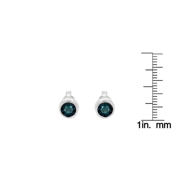 Radiant Rainbow&#8482; Sterling Silver 1/5ctw. Blue Earrings