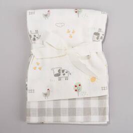 Baby Boy baby views&#40;R&#41; 2pk. Farm Flannel Blanket