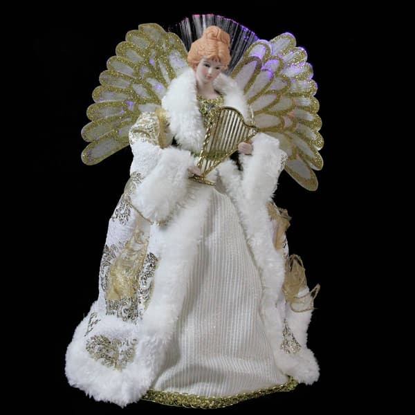 Northlight Seasonal 12in. Lighted Fiber Optic Angel Tree Topper