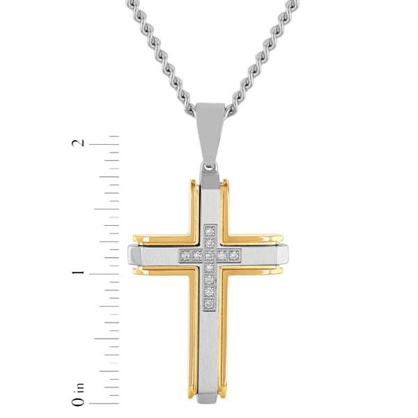 Mens Nova Star® Forged 1/5ctw. Lab Grown Diamond Cross Pendant