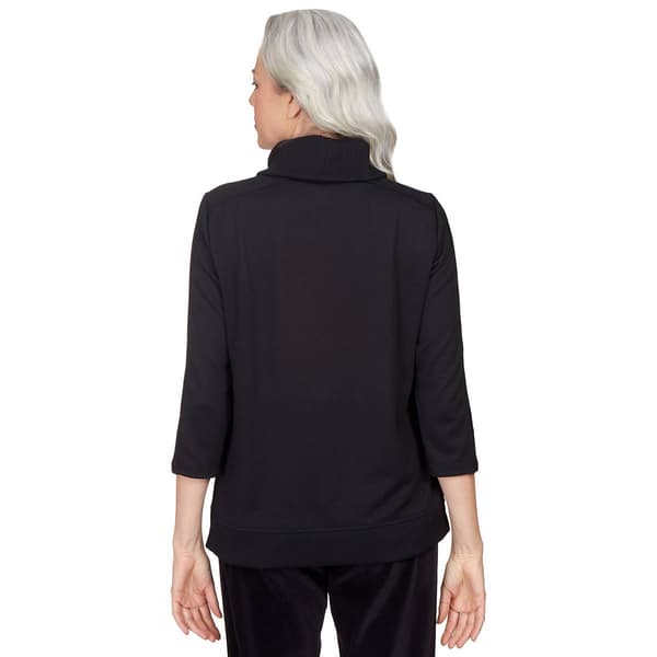 Womens Alfred Dunner Drama Queen Cowl Neck Blouse w/Necklace