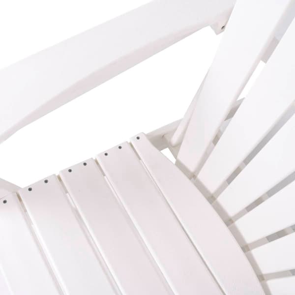 9th & Pike&#174; White Resin Traditional Outdoor Adirondack Chair