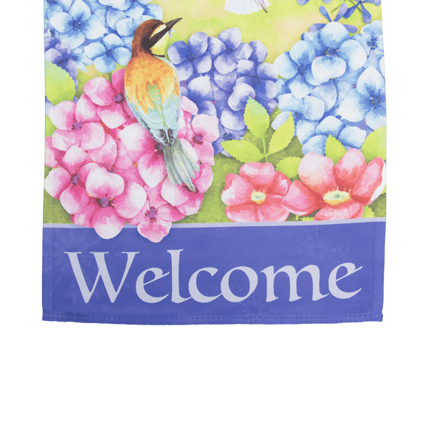 Northlight Welcome Floral Hummingbird Outdoor Garden Flag